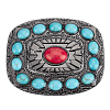 1Pc Rectangle Alloy & Synthetic Turquoise Buckles FIND-CL0002-38A-1