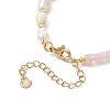 Natural Rose Quartz & Cultured Freshwater Pearl Beaded Bracelets for Women BJEW-JB13249-03-4