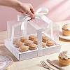 12 Sets Rectangle Foldable Kraft Paper Cake Box CON-WA0001-32-3