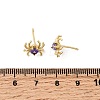 Spider Brass Micro Pave Cubic Zirconia Stud Earrings EJEW-L306-04G-01-5