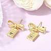 Brass Micro Pave Cubic Zirconia Stud Dangle Earring EJEW-H180-20B-G-1
