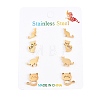 4 Pairs 304 Stainless Steel Stud Earrings EJEW-G469-02G-03-4