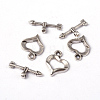 Tibetan Style Alloy Heart Toggle Clasps X-LF1109Y-3