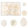 56Pcs 5 Styles Natural Capiz Shell Pendants SHEL-FS0001-08-1