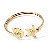 304 Stainless Steel Cat Eye Cuff Bangles BJEW-L719-02A-G-4