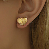 Romantic Striped Heart Stainless Steel Stud Earrings JJ3371-2-2