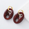 Oval Resin Hoop Earrings for Women SG4237-4-1