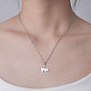 Non-Tarnish 201 Stainless Steel Cat Pendant Necklace NJEW-OY001-06-2