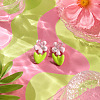 Brass Enamel Stud Earrings WG69E6D-01-1
