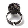 Rough Raw Natural Amethyst Irregular Nugget Open Cuff Ring G-A221-10-3