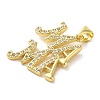 Brass Micro Pave Clear Cubic Zirconia Pendants FIND-Z041-11D-2