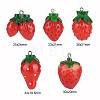 25Pcs 5 Sizes Resin Strawberry Pendants RESI-ZZ0001-06-2