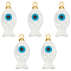 5Pcs Natural White Shell Pendants SHEL-BC0001-051-1