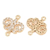 Brass Micro Pave Clear Cubic Zirconia Connector Charms CU-CBA7BFE-03A-G-2