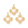 Natural White Shell Pendants KK-N287-06G-1