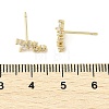 Brass Clear Cubic Zirconia Stud Earrings EJEW-Q014-30G-5