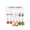 6 Pairs Alloy Enamel Earring Sets WG06580-01-1