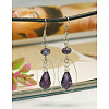 Trendy Glass Teardrop Dangle Earrings EJEW-JE00530-3