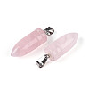 Natural Rose Quartz Pendants G-N349-16P-07-2