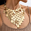 Women's Exaggerated Alloy Sequins Disc Chandelier Statement Necklaces WG21D3D-01-2
