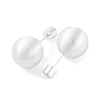 Round Ball Drawbench Brass Ear False Plugs for Women EJEW-G391-24B-S-3