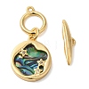 Brass Toggle Clasps with Paua Shell KK-N254-72G-2