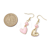 Alloy Enamel Heart Dangle Earrings EJEW-JE06272-01-3