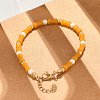 304 Stainless Steel Beaded Bracelets for Women BJEW-M056-08G-02-5