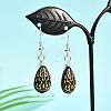 Teardrop Plating Acrylic Beads Dangle Earrings for Girl Women EJEW-JE04679-02-3