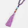 Amethyst Beaded and Gemstone Beaded Necklaces NJEW-P148-01-2