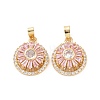 Real 18K Gold Plated Brass Micro Pave Clear Cubic Zirconia Pendants KK-E068-VC303-2