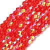 Electroplate Transparent Glass Beads Strands EGLA-K015-18A-1