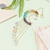 Glass Star & Natural Pearl Pendant Decoration HJEW-JM01183-02-3