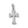 304 Stainless Steel Micro Pave Cubic Zirconia Pendants STAS-Z107-08P-08-1