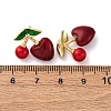 Cherry Brass ABS Plastic Pearl Stud Earrings EJEW-U062-04A-G-5