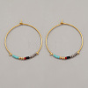Bohemian Handmade Glass Seed Beads Hoop Earrings AM1646-5-1