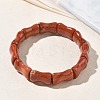 Bamboo Natural Red Jasper Beads Stretch Bracelets for Women Men BJEW-K304-01B-2