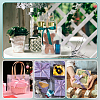 Transparent Frosted PVC Plastic Gift Tote Bags with Green Ribbon ABAG-WH0048-68C-5