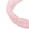 Natural Rose Quartz Bead Stretch Bracelets for Women Men BJEW-C097-02A-13-2