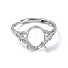 Adjustable 925 Sterling Silver Ring Components STER-K179-31P-2