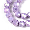 Anti-Tarnish Electroplate Glass Beads Strands X-EGLA-T021-8mm-15-08-3