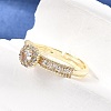 Brass Micro Pave Clear Cubic Zirconia Cuff Open Rings CU-CBA5C10-18G-3