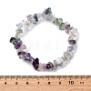 Unisex Chip Natural Fluorite Beaded Stretch Bracelets BJEW-S143-14-5