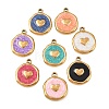 304 Stainless Steel Enamel Pendants STAS-P425-01G-17-1