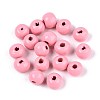 Spray Painted Round Natural Schima Wood Beads WOOD-A018-6mm-06-1