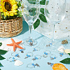 Sea Animals Alloy Wine Glass Charms AJEW-SC0002-16-4