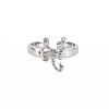 Non-Tarnish 304 Stainless Steel 12 Constellations/Zodiac Signs Open Cuff Ring for Women RJEW-S405-156P-E-1