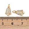 Christmas Brass Micro Pave Cubic Zirconia Charms KK-L255-18G-07-3