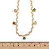 304 Stainless Steel Rope Chain Colorful Cubic Zirconia Tassel Necklaces for Women NJEW-V015-01G-C-2