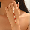 Elegant Brass Pave Clear and Red Cubic Zirconia Leaf Slave Bracelets YE0972-4